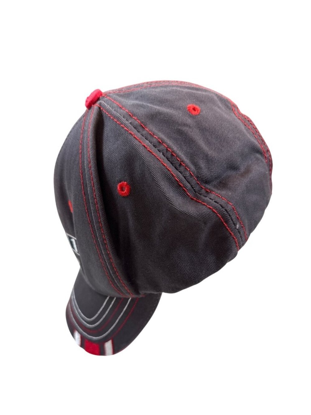 Mobil 1 Racing Adjustable Cotton Hat Gray Red Embroidery Stitching - Picture 2 of 7